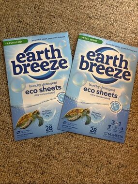 Fresh Scent Eco Sheets Laundry Detergent - Blue 2 packages of 28 sheets
